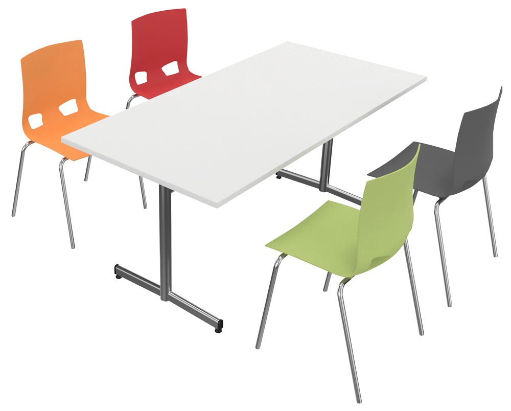 Konferenztisch 160x80x72cm - 4-Fuß Gestell Lichtgrau/anthrazit